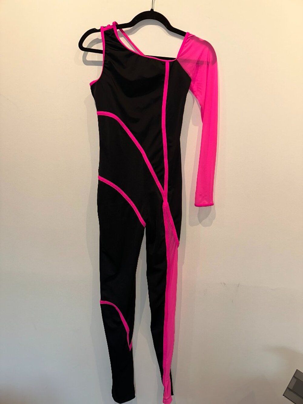 Revolution Dancewear Black Pink Asymmetrical One Sleeve